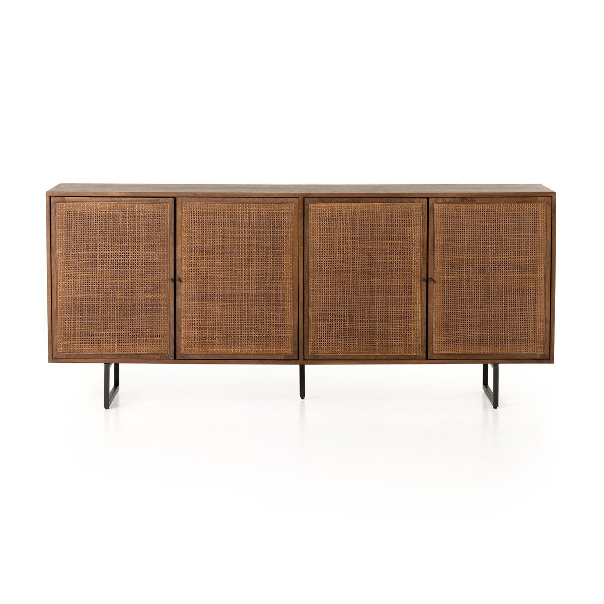 Woven Cane Mango Wood Sideboard - Front View