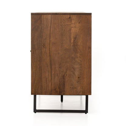 Woven Cane Mango Wood Sideboard - Side View