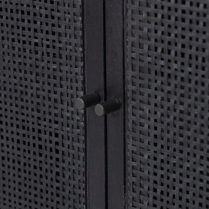Woven Cane Mango Wood Sideboard - Detail View