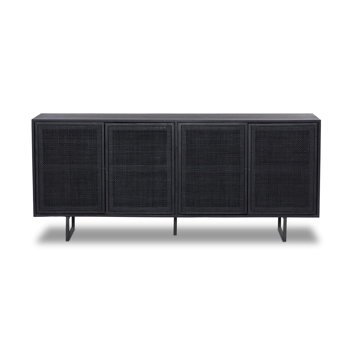 Woven Cane Mango Wood Sideboard - Front View