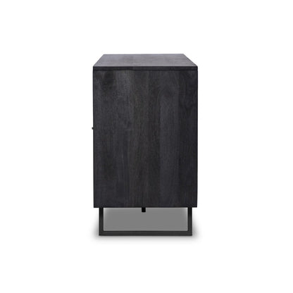 Woven Cane Mango Wood Sideboard - Side View