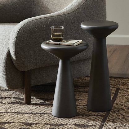 Two-Piece Concrete Pedestal Table Set - Styled View