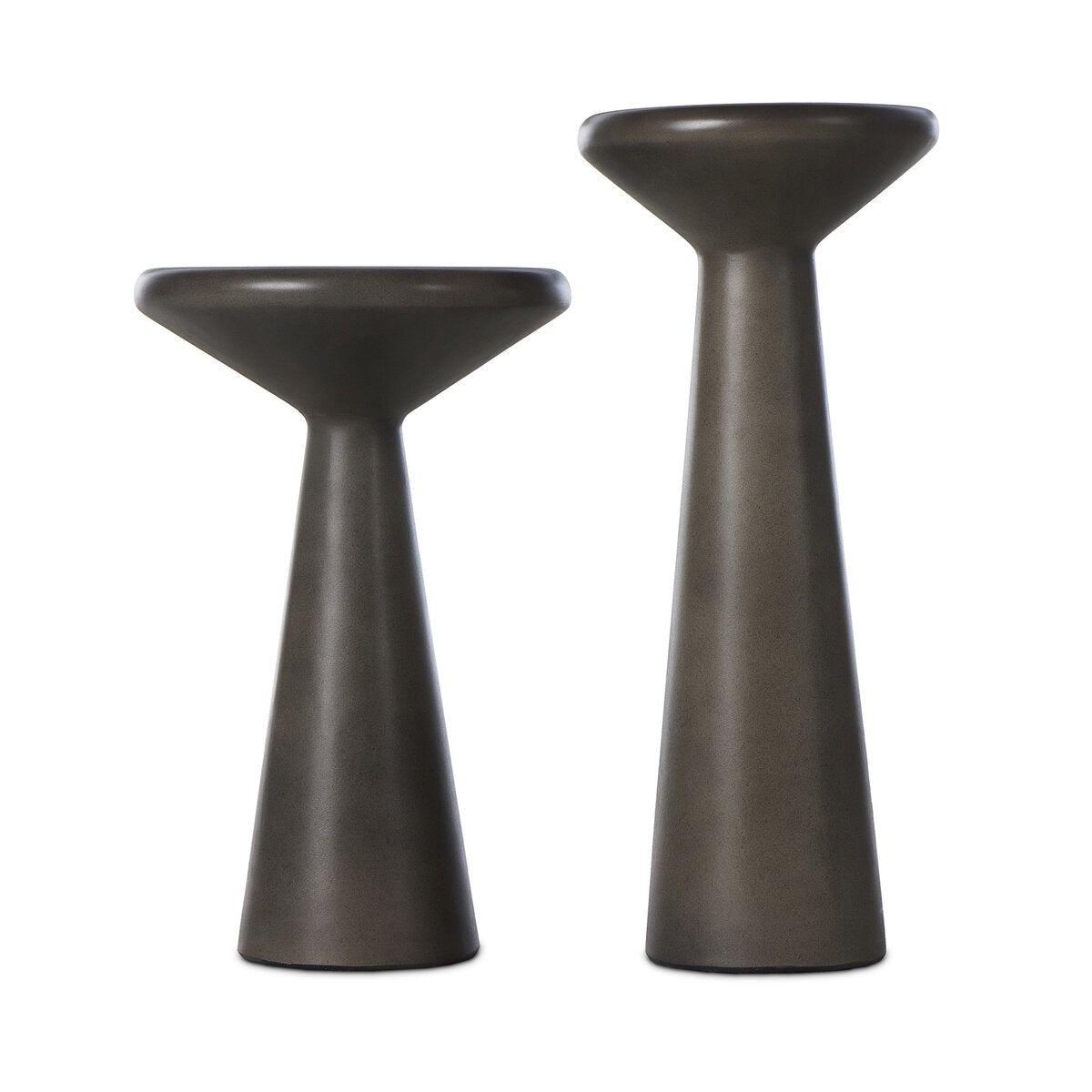 Two-Piece Concrete Pedestal Table Set - Side View