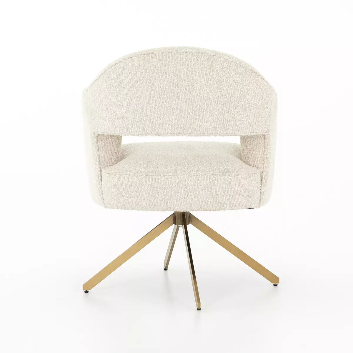 Curved Upholstered Swivel Desk Chair - Back View