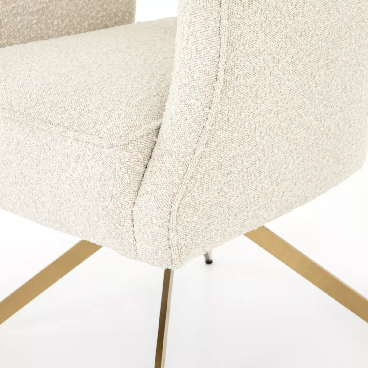 Curved Upholstered Swivel Desk Chair - Detail View