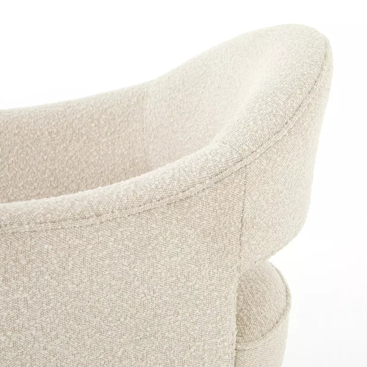 Curved Upholstered Swivel Desk Chair - Detail View
