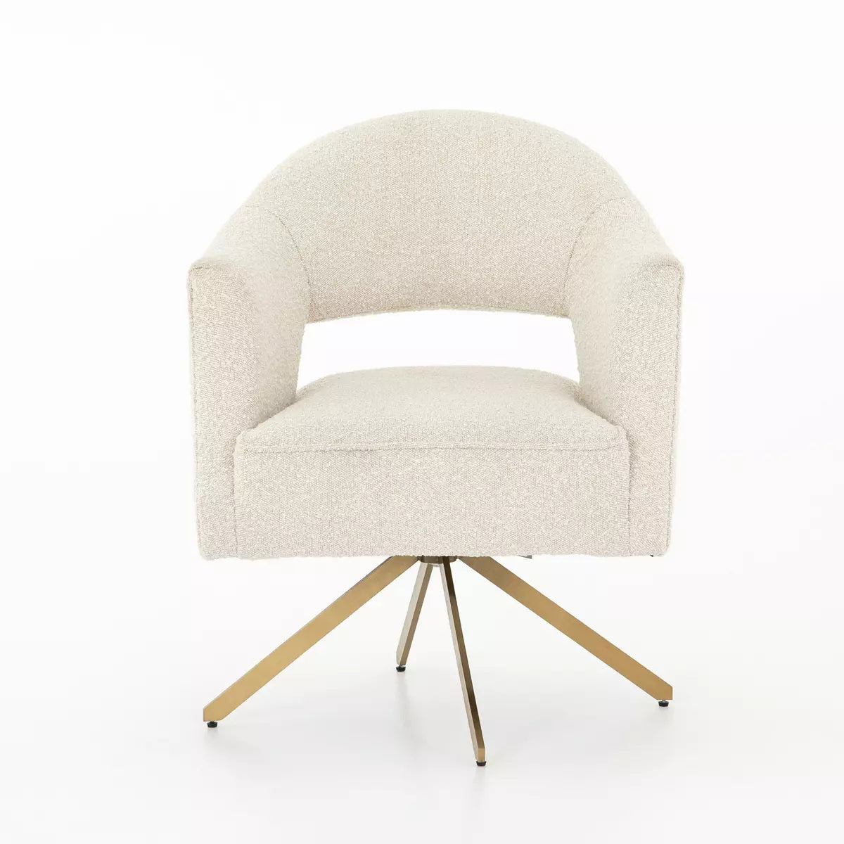 Curved Upholstered Swivel Desk Chair - Front View