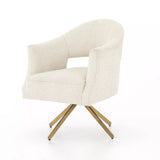 Curved Upholstered Swivel Desk Chair