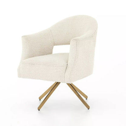 Curved Upholstered Swivel Desk Chair - Main View