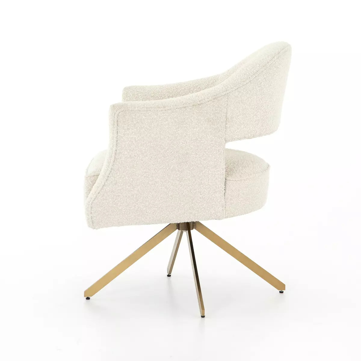 Curved Upholstered Swivel Desk Chair - Side View