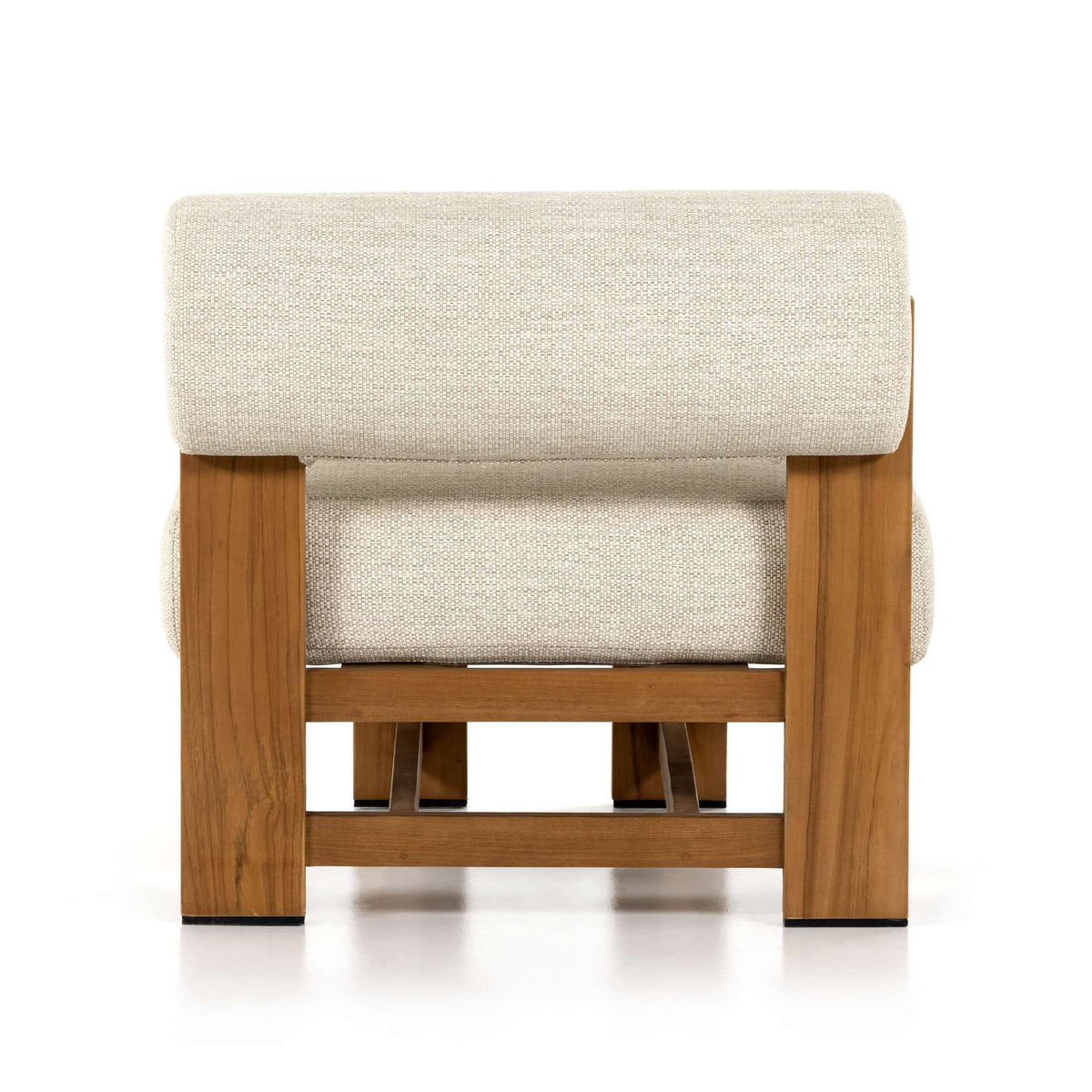 Asymmetrical Teak Outdoor Lounge Chair - Back View