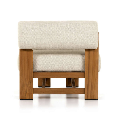 Asymmetrical Teak Outdoor Lounge Chair - Back View