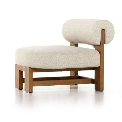 Asymmetrical Teak Outdoor Lounge Chair - Detail View