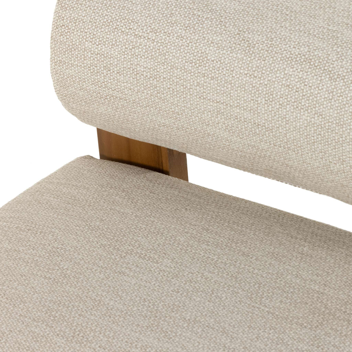 Asymmetrical Teak Outdoor Lounge Chair - Detail View
