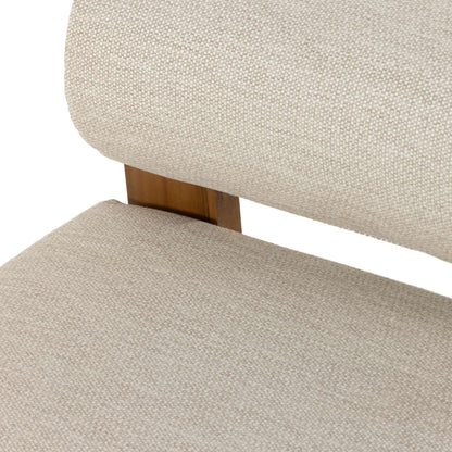 Asymmetrical Teak Outdoor Lounge Chair - Detail View