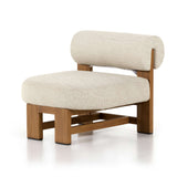 Asymmetrical Teak Outdoor Lounge Chair