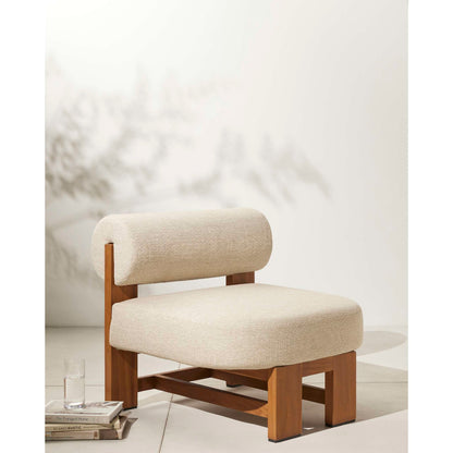 Asymmetrical Teak Outdoor Lounge Chair - Room Setting