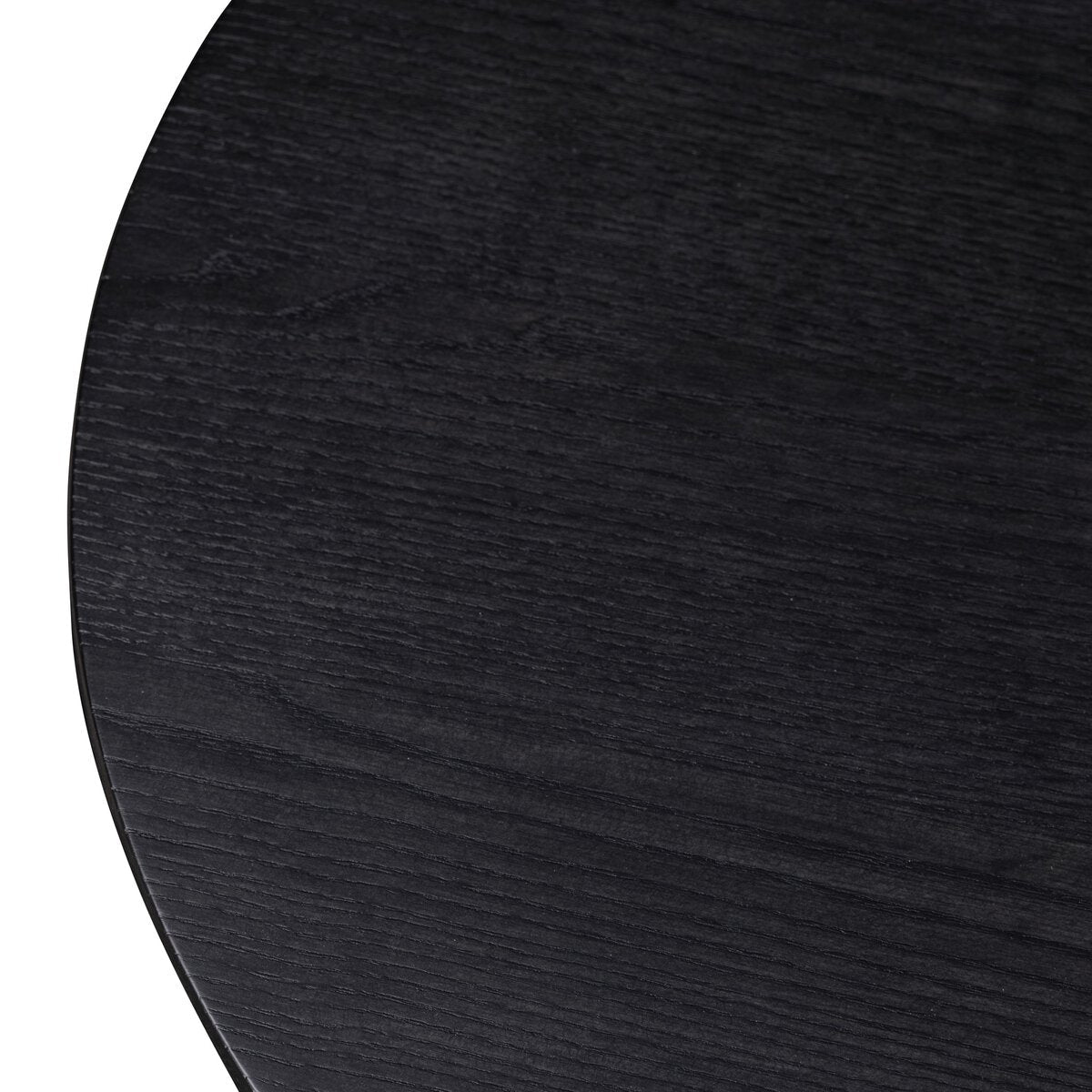 Rounded Black Ash Wood End Table - Detail View