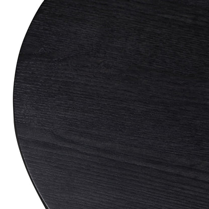Rounded Black Ash Wood End Table - Detail View