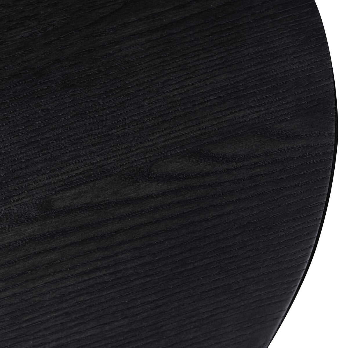 Rounded Black Ash Wood End Table - Detail View