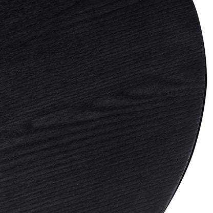 Rounded Black Ash Wood End Table - Detail View