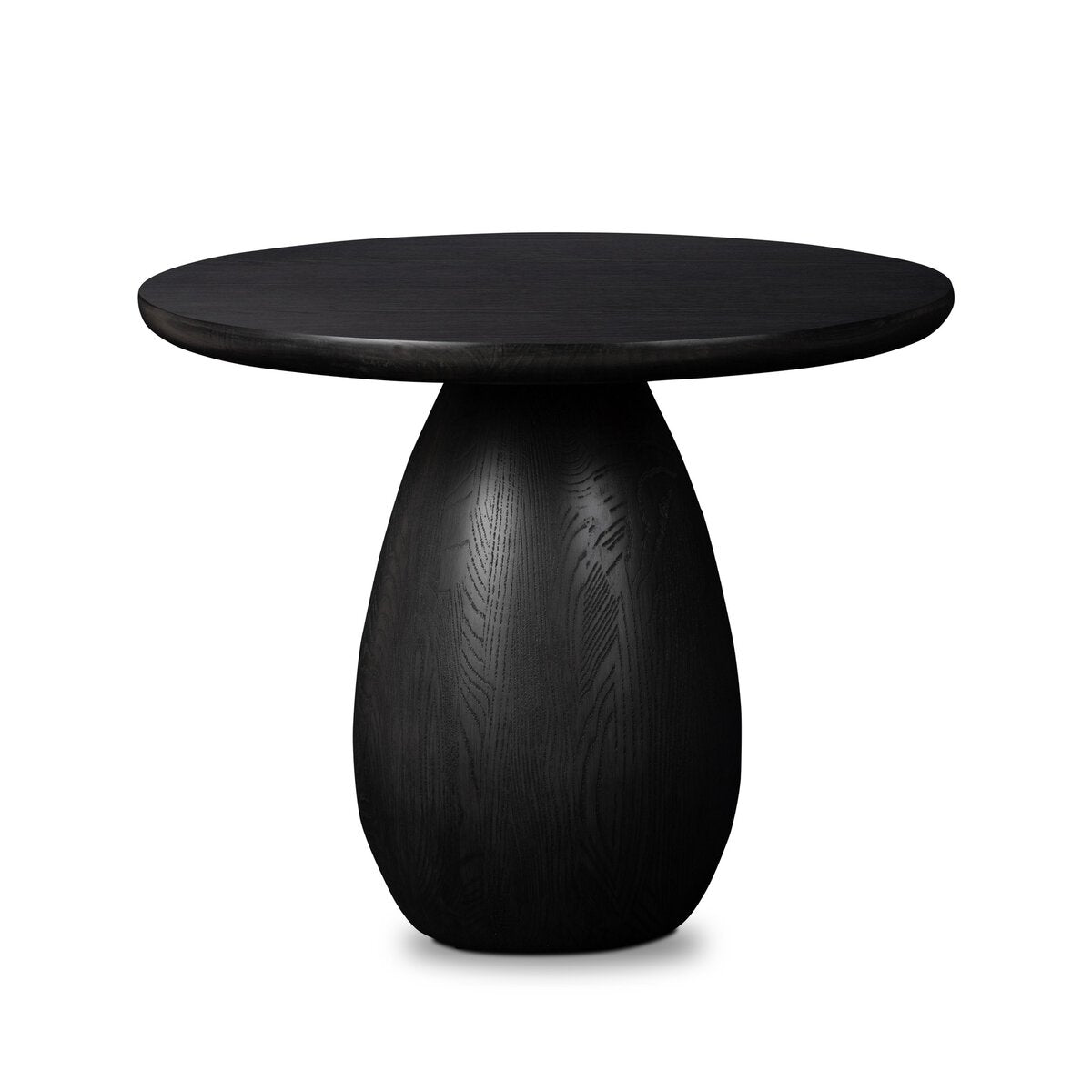 Rounded Black Ash Wood End Table – Picksoxo