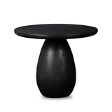 Rounded Black Ash Wood End Table - Main View