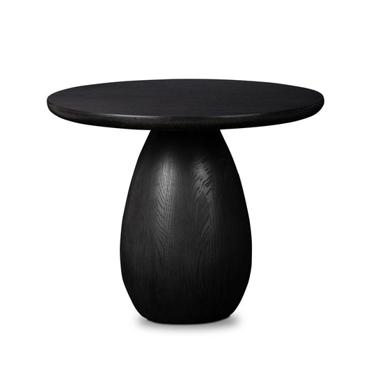 Rounded Black Ash Wood End Table - Main View