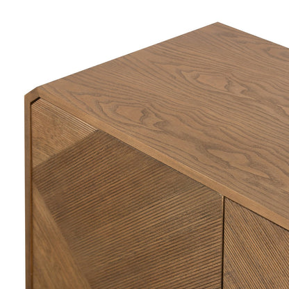 Reeded Ash Sideboard with Open Base - Detail View
