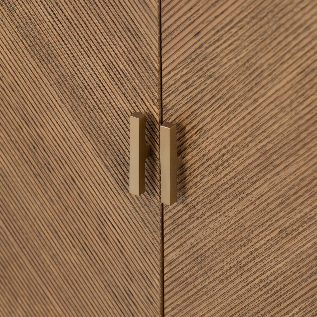 Reeded Ash Sideboard with Open Base - Detail View