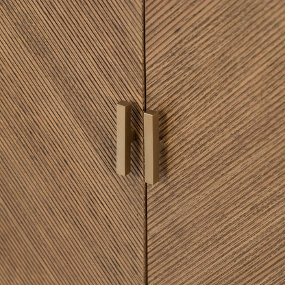 Reeded Ash Sideboard with Open Base - Detail View