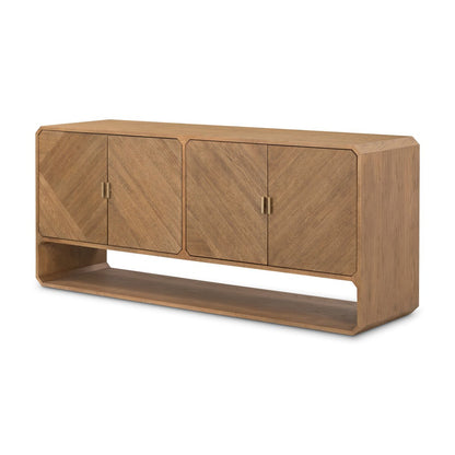Reeded Ash Sideboard with Open Base