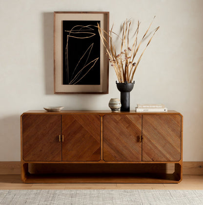 Reeded Ash Sideboard with Open Base - Room Setting