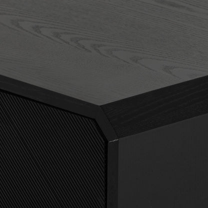 Reeded Ash Sideboard with Open Base - Detail View