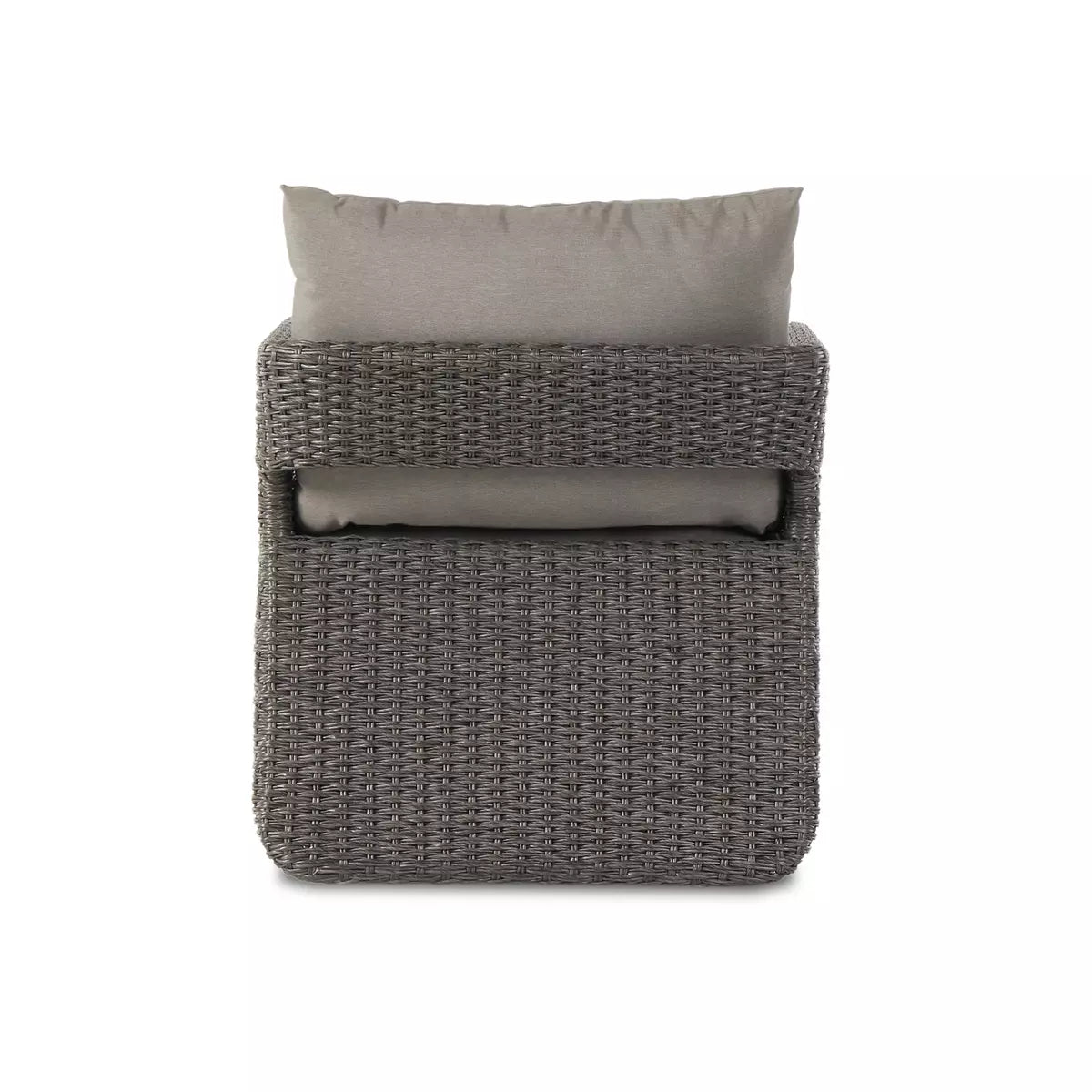 Charcoal Wicker Outdoor Swivel Chair - Back View