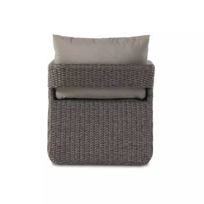 Charcoal Wicker Outdoor Swivel Chair - Back View