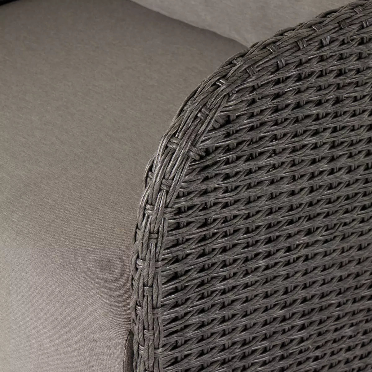 Charcoal Wicker Outdoor Swivel Chair - Detail View