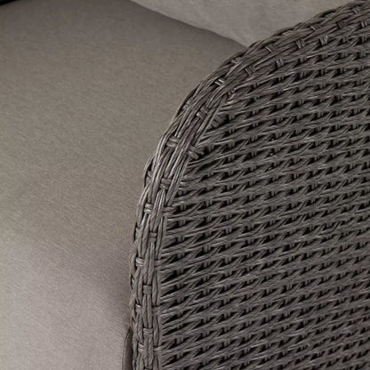 Charcoal Wicker Outdoor Swivel Chair - Detail View