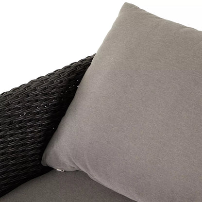 Charcoal Wicker Outdoor Swivel Chair - Detail View