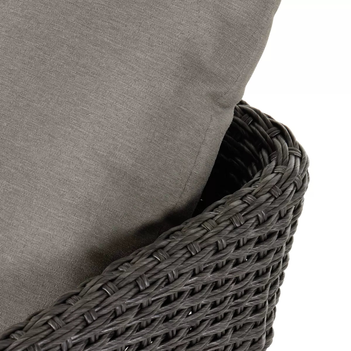 Charcoal Wicker Outdoor Swivel Chair - Detail View