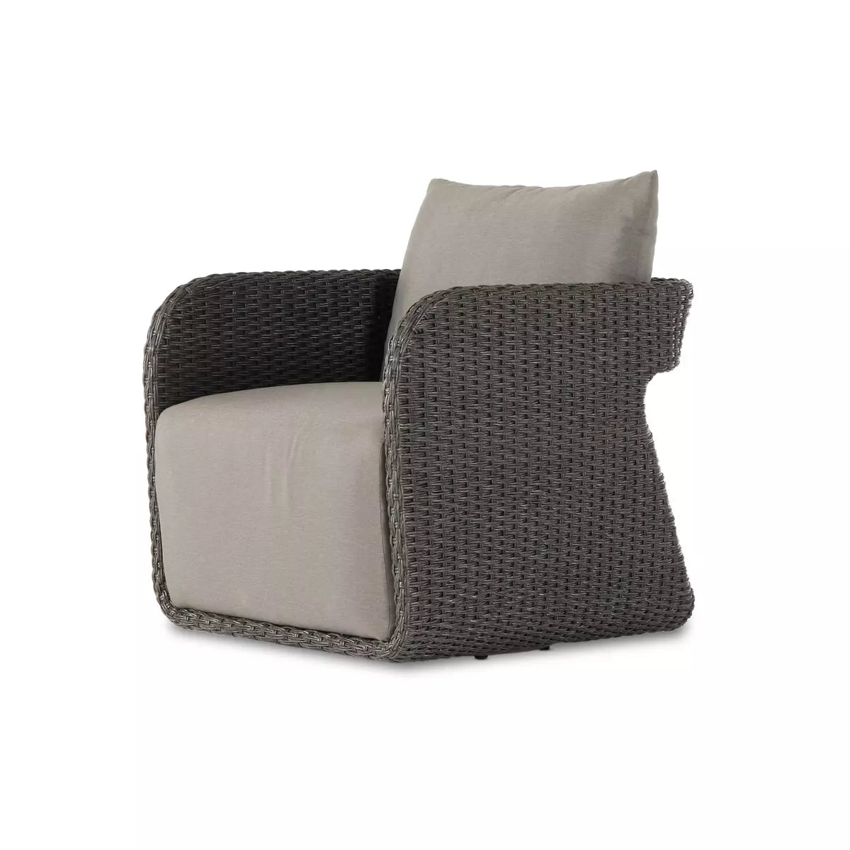 Charcoal Wicker Outdoor Swivel Chair - Main View