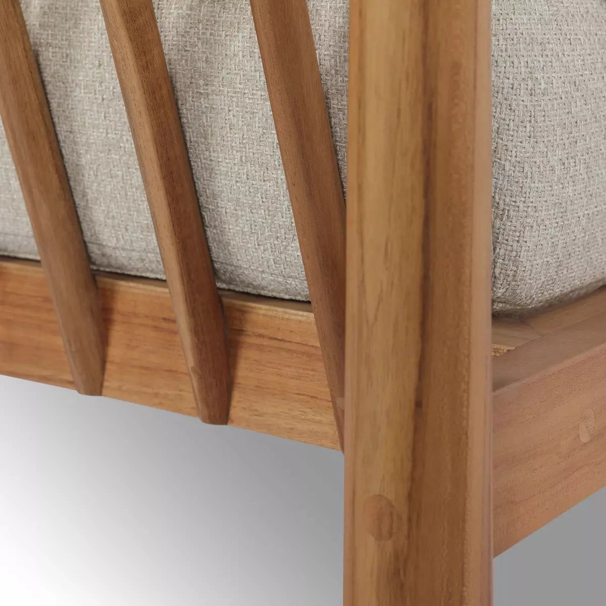 Spindle Back Outdoor Cushion Chair - Detail View