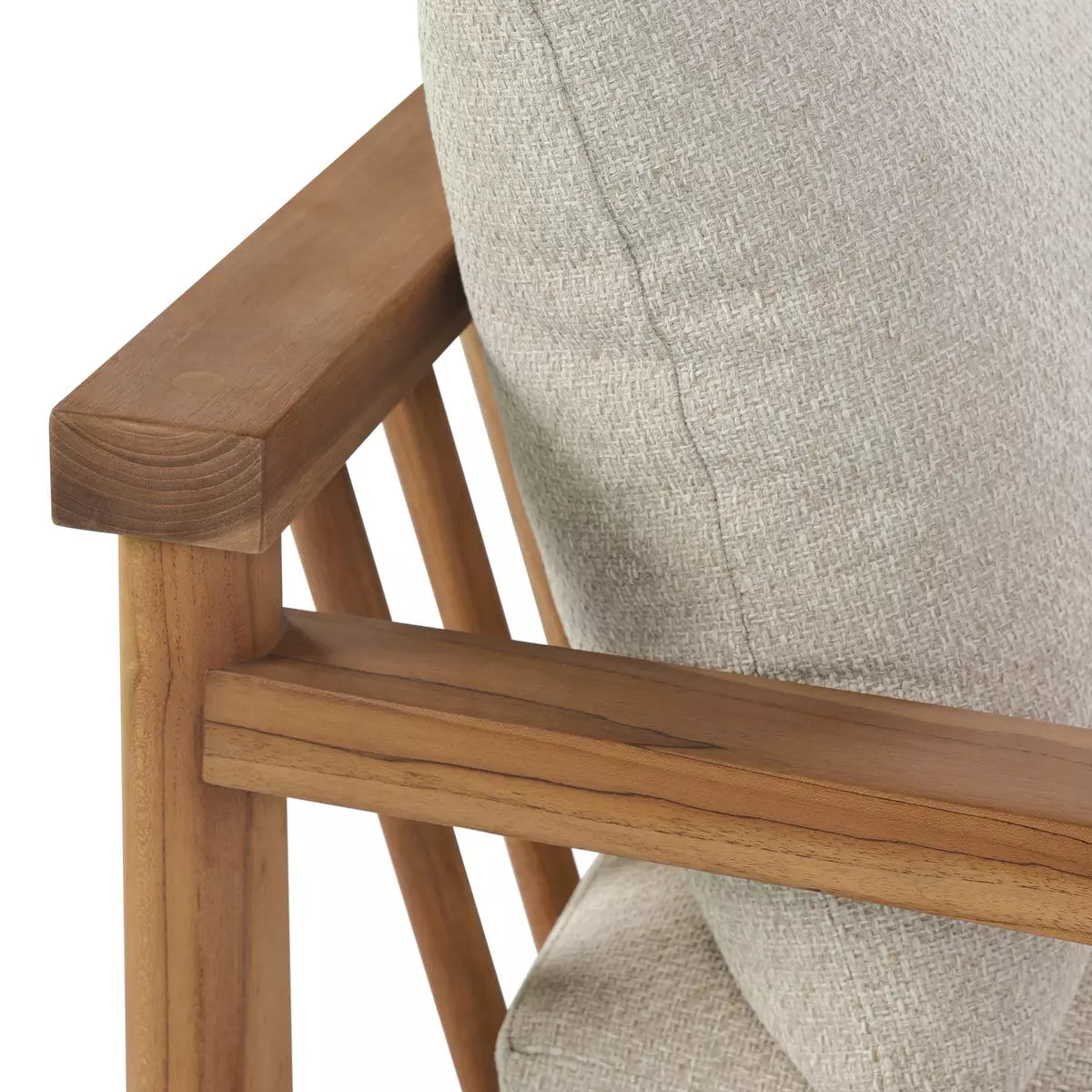 Spindle Back Outdoor Cushion Chair - Detail View