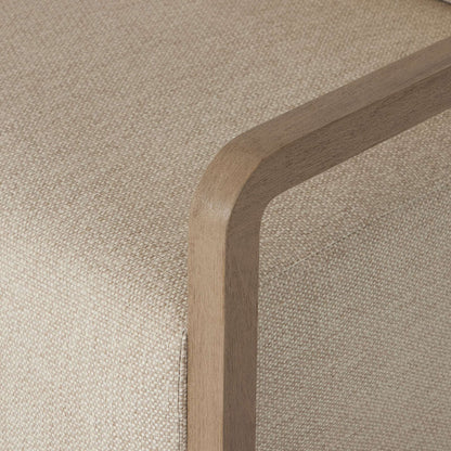 Open Teak Frame Outdoor Swivel Chair - Detail View
