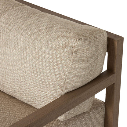 Open Teak Frame Outdoor Swivel Chair - Detail View