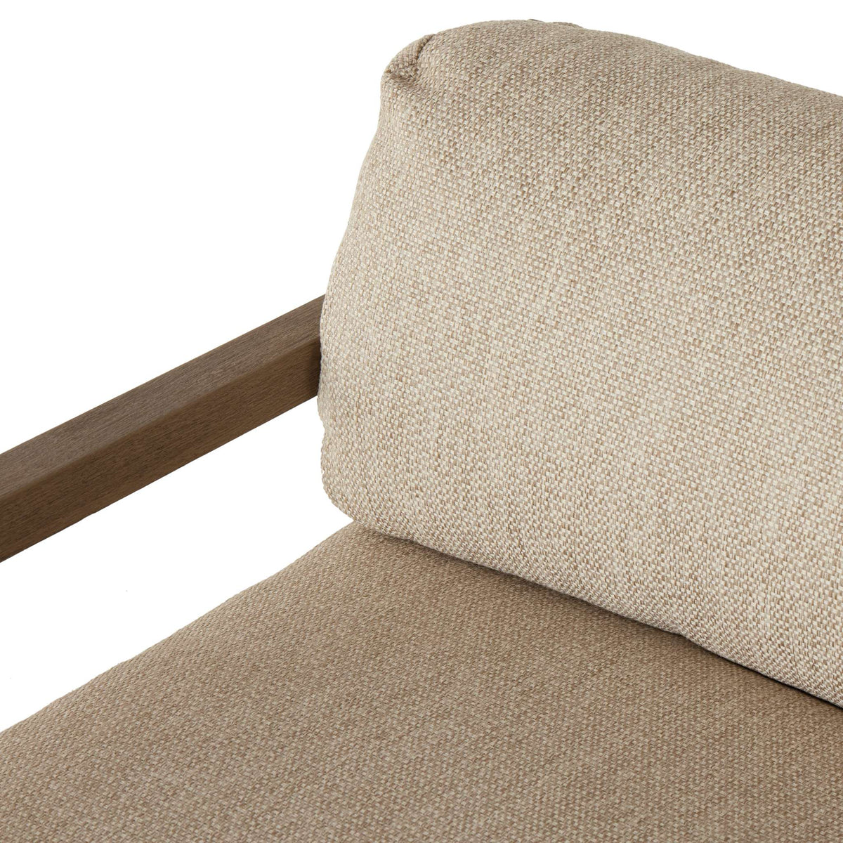 Open Teak Frame Outdoor Swivel Chair - Detail View