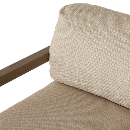 Open Teak Frame Outdoor Swivel Chair - Detail View