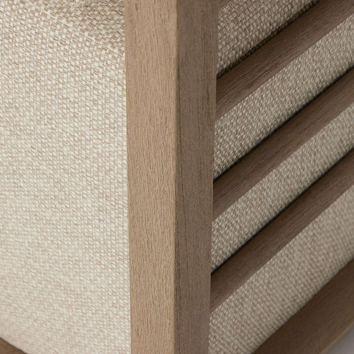 Open Teak Frame Outdoor Swivel Chair - Detail View