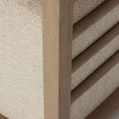 Open Teak Frame Outdoor Swivel Chair - Detail View