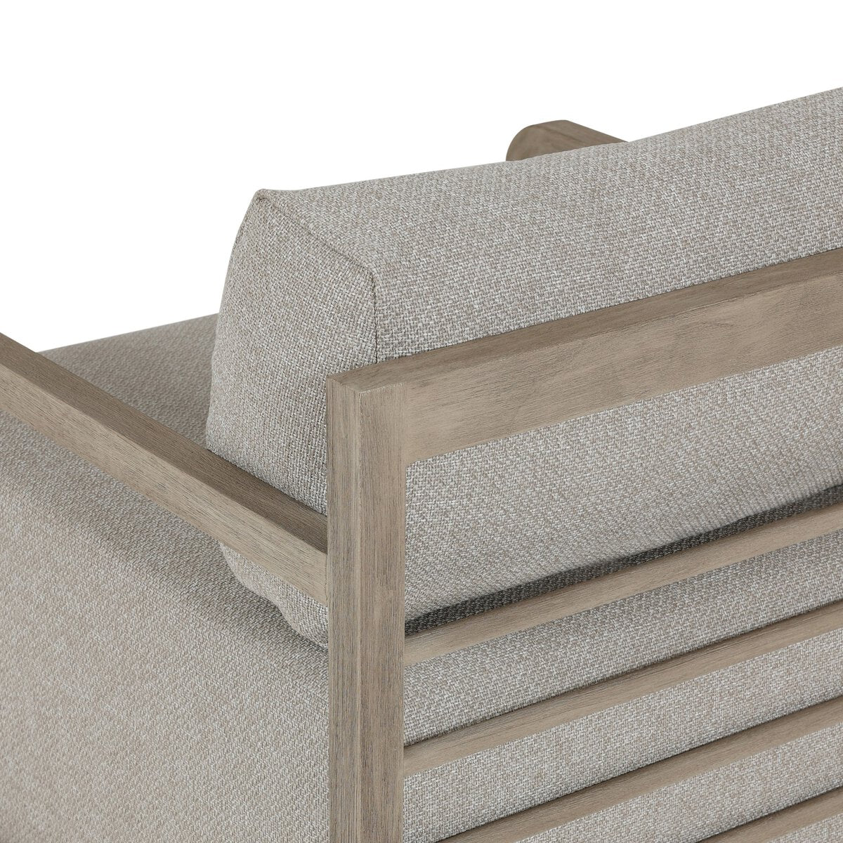 Open Teak Frame Outdoor Swivel Chair - Detail View